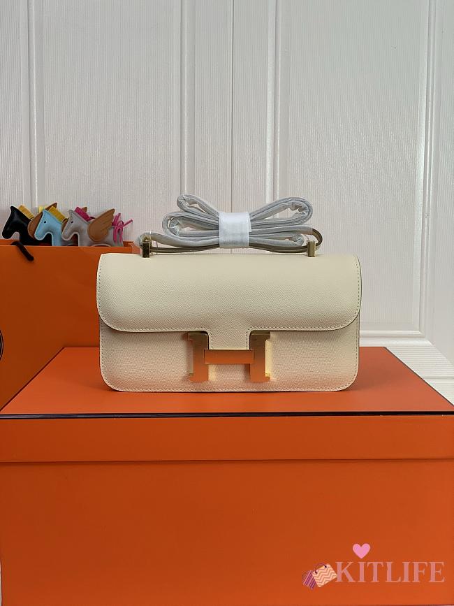 Kitlife Hermes Epsom Constance 1-Elan Bag Off-white 27x16x6cm  - 1