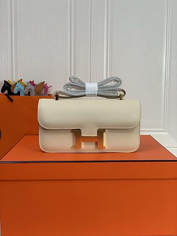 Kitlife Hermes Epsom Constance 1-Elan Bag Off-white 27x16x6cm 