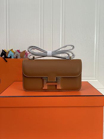 Kitlife Hermes Epsom Constance 1-Elan Bag Brown 27x16x6cm 