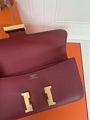 Kitlife Hermes Epsom Constance 1-Elan Bag Burgundy 27x16x6cm  - 6
