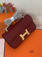 Kitlife Hermes Epsom Constance 1-Elan Bag Burgundy 27x16x6cm  - 5