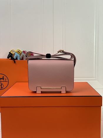 Kitlife Hermes Chevre Mysore Geta Mauve Sylvestre Bag Pink 20x6.5x16cm
