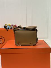 Kitlife Hermes Chevre Mysore Geta Mauve Sylvestre Bag Brown 20x6.5x16cm  - 6