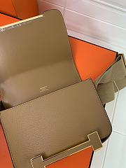 Kitlife Hermes Chevre Mysore Geta Mauve Sylvestre Bag Brown 20x6.5x16cm  - 5