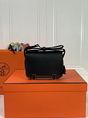 Kitlife Hermes Chevre Mysore Geta Mauve Sylvestre Bag Black 20x6.5x16cm  - 1