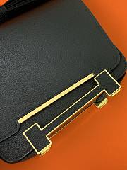 Kitlife Hermes Chevre Mysore Geta Mauve Sylvestre Bag Black 20x6.5x16cm  - 6