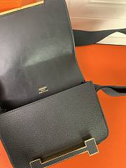 Kitlife Hermes Chevre Mysore Geta Mauve Sylvestre Bag Black 20x6.5x16cm  - 5