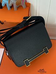 Kitlife Hermes Chevre Mysore Geta Mauve Sylvestre Bag Black 20x6.5x16cm  - 2
