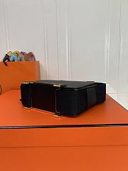 Kitlife Hermes Chevre Mysore Geta Mauve Sylvestre Bag Black 20x6.5x16cm  - 4