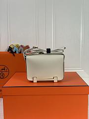 Kitlife Hermes Chevre Mysore Geta Mauve Sylvestre Bag Off-white 20x6.5x16cm  - 1