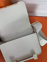 Kitlife Hermes Chevre Mysore Geta Mauve Sylvestre Bag Off-white 20x6.5x16cm  - 5