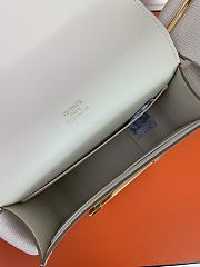 Kitlife Hermes Chevre Mysore Geta Mauve Sylvestre Bag Off-white 20x6.5x16cm  - 4