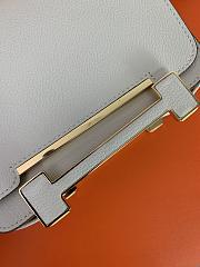 Kitlife Hermes Chevre Mysore Geta Mauve Sylvestre Bag Off-white 20x6.5x16cm  - 3