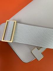 Kitlife Hermes Chevre Mysore Geta Mauve Sylvestre Bag Off-white 20x6.5x16cm  - 2