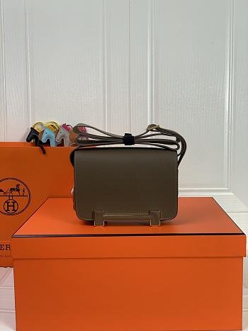 Kitlife Hermes Chevre Mysore Geta Mauve Sylvestre Bag Taupe 20x6.5x16cm 