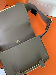 Kitlife Hermes Chevre Mysore Geta Mauve Sylvestre Bag Taupe 20x6.5x16cm  - 5