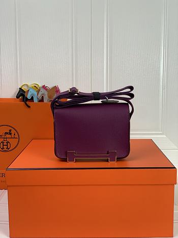 Kitlife Hermes Chevre Mysore Geta Mauve Sylvestre Bag Purple 20x6.5x16cm 