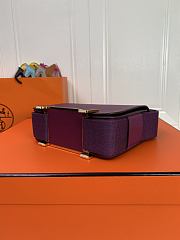 Kitlife Hermes Chevre Mysore Geta Mauve Sylvestre Bag Purple 20x6.5x16cm  - 5