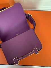 Kitlife Hermes Chevre Mysore Geta Mauve Sylvestre Bag Purple 20x6.5x16cm  - 2