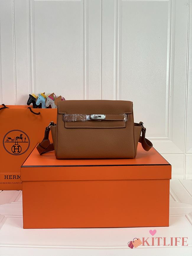Kitlife Hermes Kelly Messenger Bag Brown 25×20×10cm  - 1