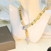Kitlife Bvlgari Gold-Plated Emerald-Eyed Serpent Lariat Necklace  - 4