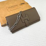 Kitlife Hermes H Passant Toutenmain Wallet Taupe Togo Leather 19x11cm - 5