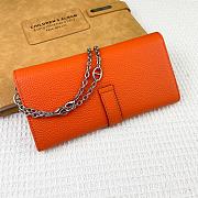 Kitlife Hermes H Passant Toutenmain Wallet Orange Togo Leather 19x11cm  - 2