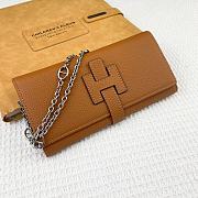 Kitlife Hermes H Passant Toutenmain Wallet Brown Togo Leather 19x11cm  - 2