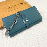 Kitlife Hermes H Passant Toutenmain Wallet Blue Togo Leather 19x11cm  - 6