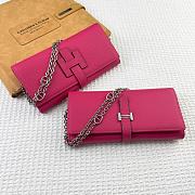Kitlife Hermes H Passant Toutenmain Wallet Pink Togo Leather 19x11cm - 1