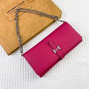 Kitlife Hermes H Passant Toutenmain Wallet Pink Togo Leather 19x11cm - 3