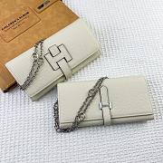 Kitlife Hermes H Passant Toutenmain Wallet White Togo Leather 19x11cm - 1