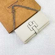 Kitlife Hermes H Passant Toutenmain Wallet White Togo Leather 19x11cm - 5