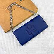 Kitlife Hermes H Passant Toutenmain Wallet Dark Blue Togo Leather 19x11cm - 5