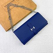 Kitlife Hermes H Passant Toutenmain Wallet Dark Blue Togo Leather 19x11cm - 4