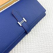 Kitlife Hermes H Passant Toutenmain Wallet Dark Blue Togo Leather 19x11cm - 3