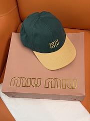 Kitlife Miu Miu Embroidered Baseball Cap Green & Beige - 1
