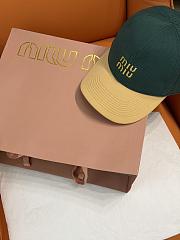 Kitlife Miu Miu Embroidered Baseball Cap Green & Beige - 6