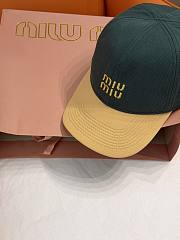Kitlife Miu Miu Embroidered Baseball Cap Green & Beige - 5