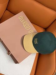 Kitlife Miu Miu Embroidered Baseball Cap Green & Beige - 4