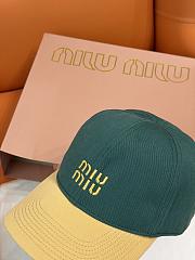 Kitlife Miu Miu Embroidered Baseball Cap Green & Beige - 3
