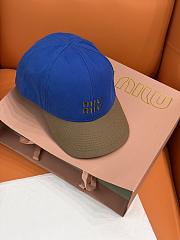 Kitlife Miu Miu Embroidered Baseball Cap Blue & Brown - 1