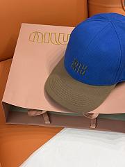 Kitlife Miu Miu Embroidered Baseball Cap Blue & Brown - 2