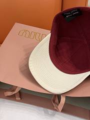 Kitlife Miu Miu Embroidered Baseball Cap Red & White - 4