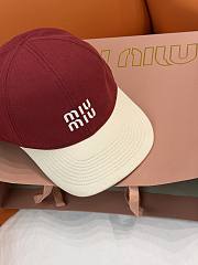 Kitlife Miu Miu Embroidered Baseball Cap Red & White - 5