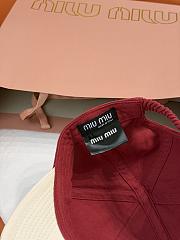 Kitlife Miu Miu Embroidered Baseball Cap Red & White - 2