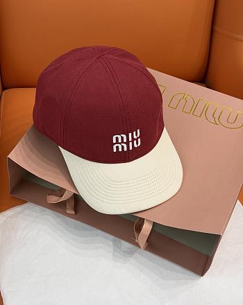 Kitlife Miu Miu Embroidered Baseball Cap Red & White
