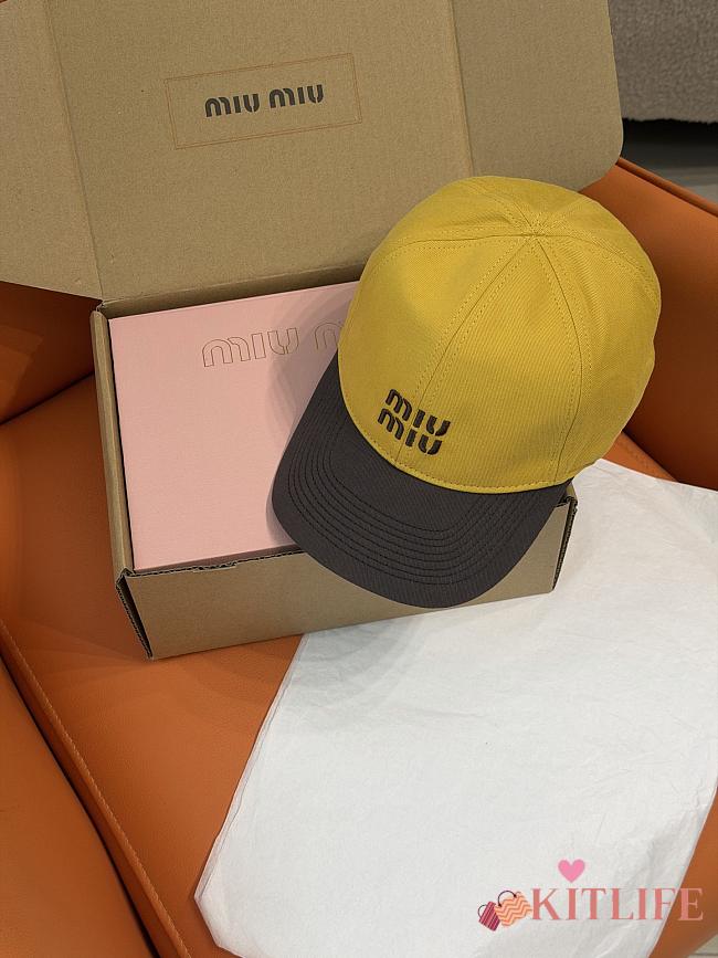 Kitlife Miu Miu Embroidered Baseball Cap Yellow & Grey - 1