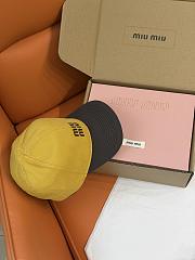 Kitlife Miu Miu Embroidered Baseball Cap Yellow & Grey - 3