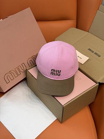 Kitlife Miu Miu Embroidered Baseball Cap Pink & Brown